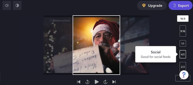 Selecting Aspect Ratios in Clipchamp